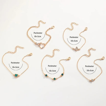 Pack 5 piezas de pulseras para mujer! Con piedras de cristal verde