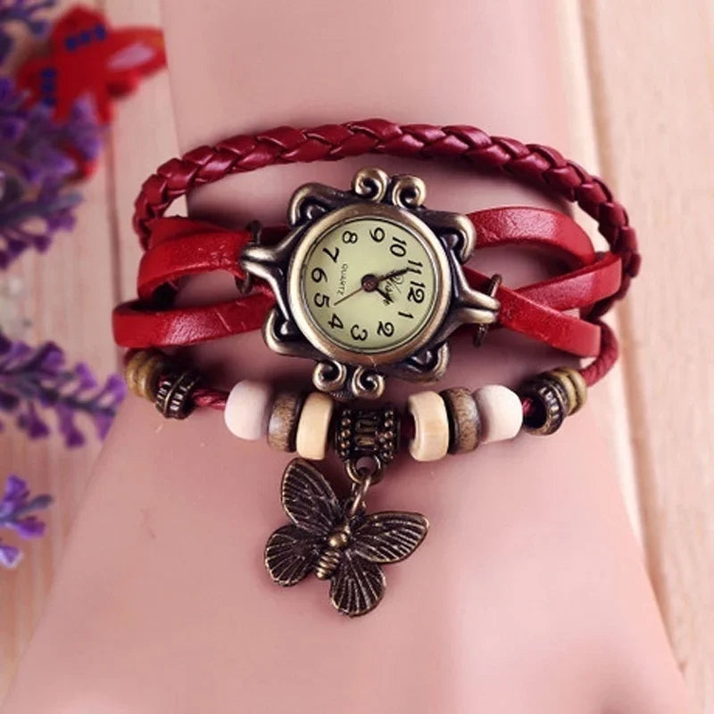 Reloj pulsera de piel sintética de moda para mujer