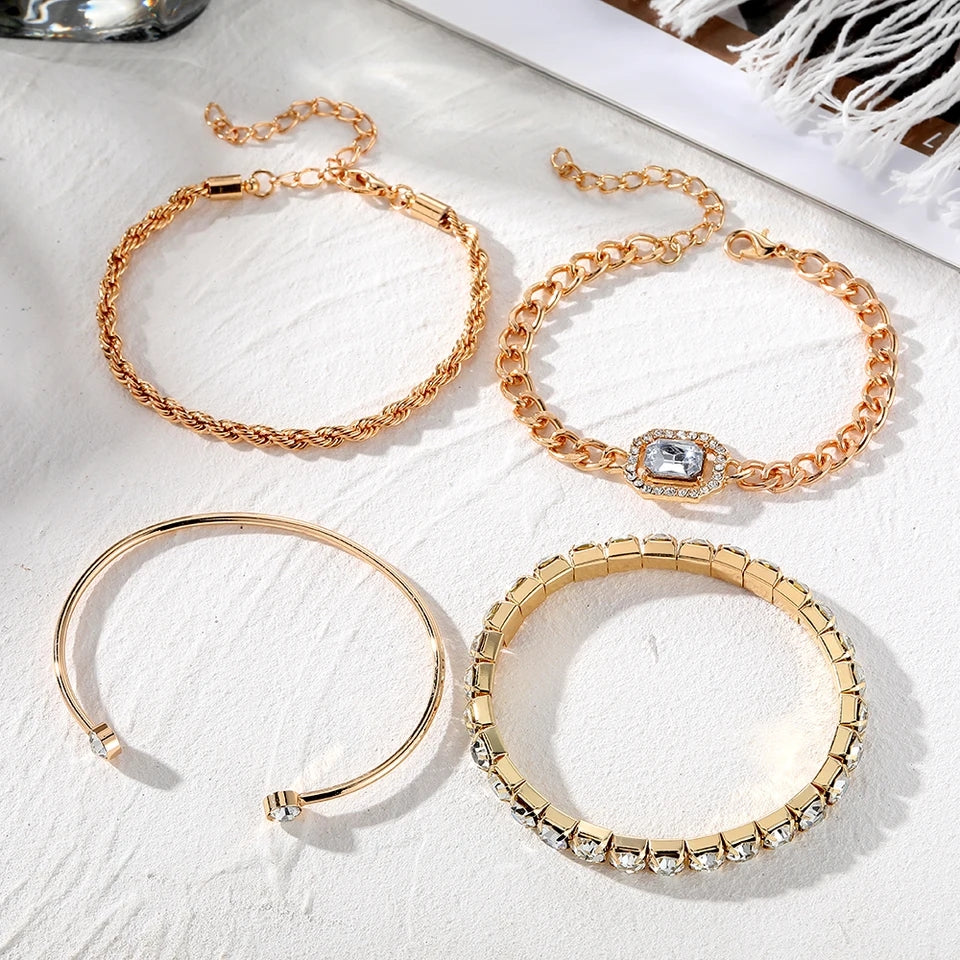 Conjunto de pulseras para mujer, de lujo! 4 piezas!