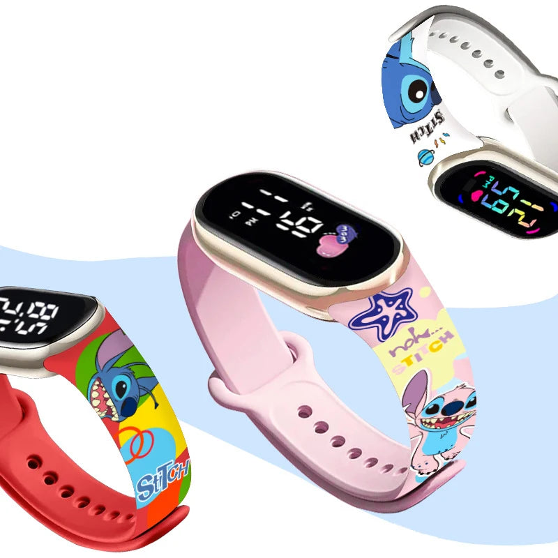 Stitch - Relojes para niños y niñas, reloj digital resistente al agua, pulsera, regalos