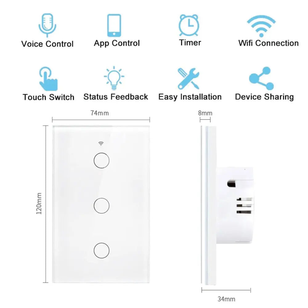 Interruptor de Luz Inteligente por Control Remoto, Dispositivo Wifi