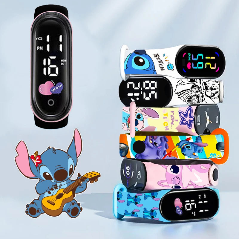 Stitch - Relojes para niños y niñas, reloj digital resistente al agua, pulsera, regalos