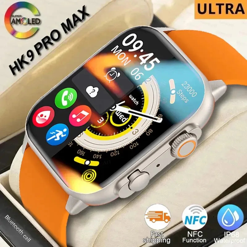 Smart Watch HK9 Pro MAX  Hombres y Mujeres AMOLED HD