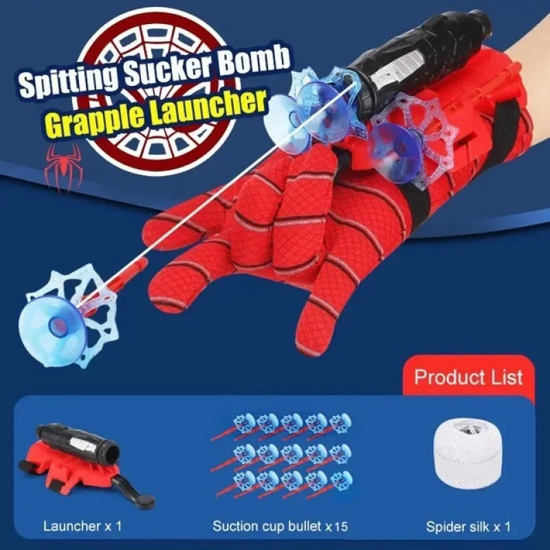 Lanzador de Cosplay de película para niños, Spiderman Launcher Glove