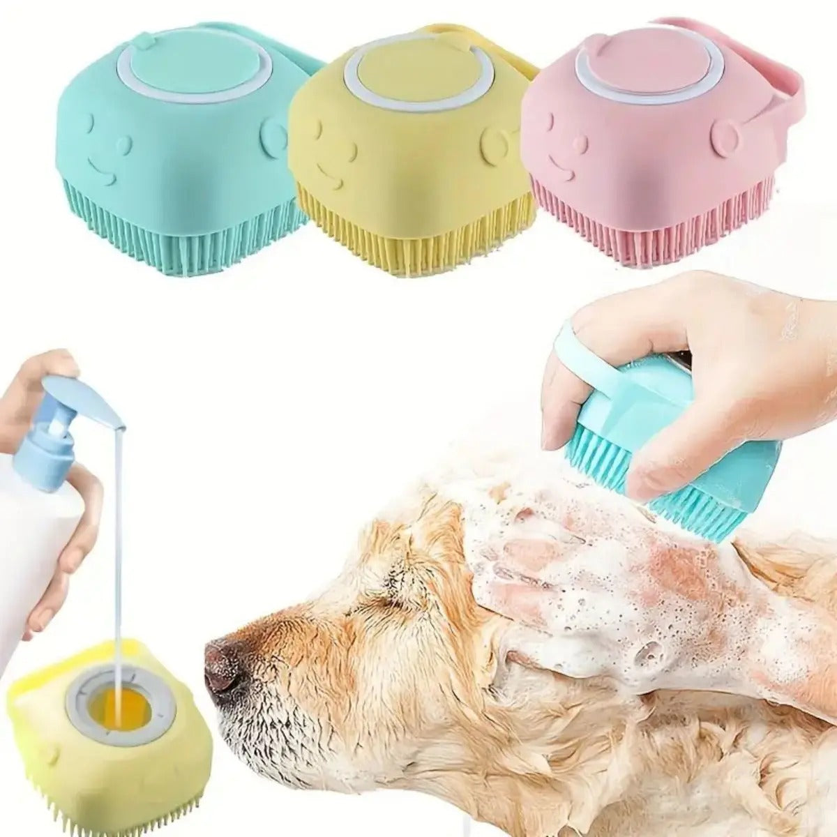 Cepillo de baño de silicona suave para perros