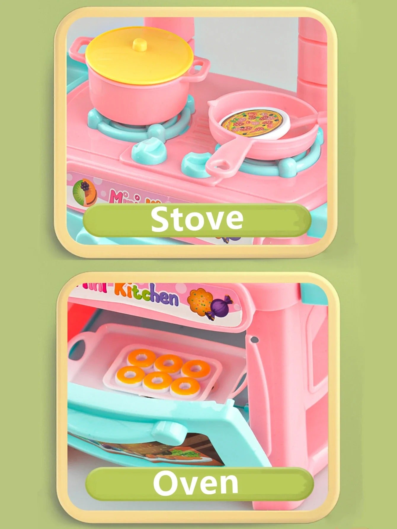 Juego de cocina de 2 colores para niñas