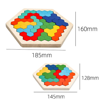 Rompecabezas de madera hexagonales 3D