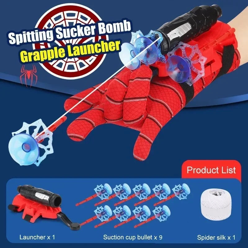 Lanzador de Cosplay de película para niños, Spiderman Launcher Glove