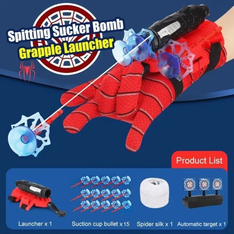 Lanzador de Cosplay de película para niños, Spiderman Launcher Glove