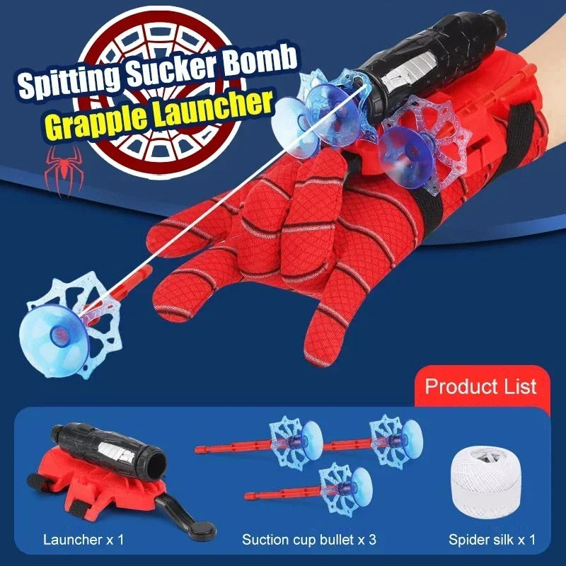 Lanzador de Cosplay de película para niños, Spiderman Launcher Glove